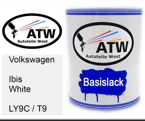 Volkswagen, Ibis White, LY9C / T9: 1L Lackdose, von ATW Autoteile West.